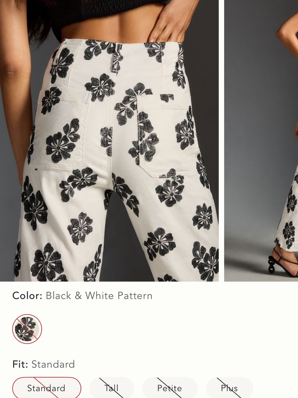 The Colette Cropped Wide-Leg Embroidered Pants by Maeve - Picture 9 of 9